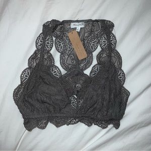 NWT Grey Lace Bralette S